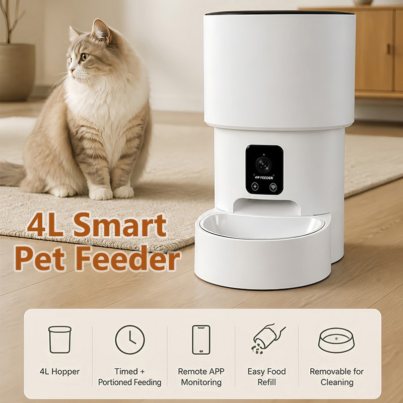 Pet Feeder App Control Portion - Smart Pet Feeder 4L WiFi Automatic