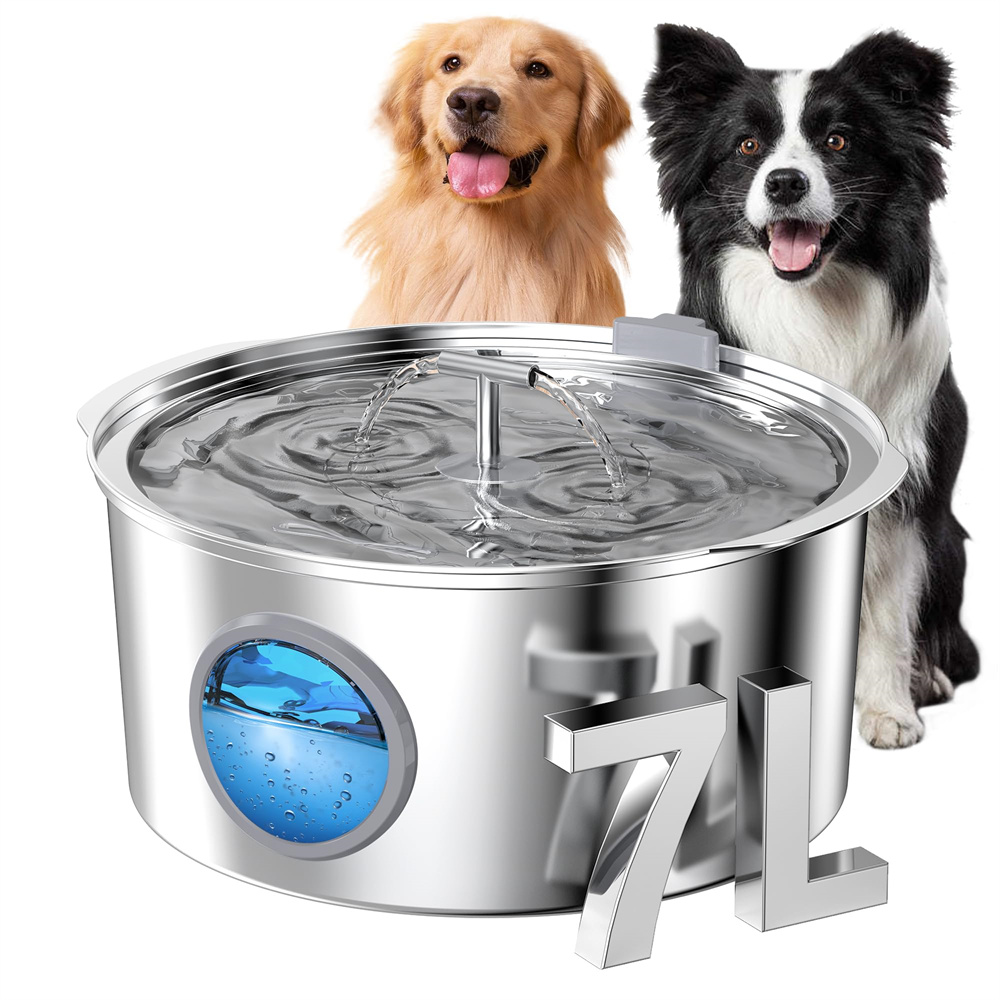 Dog Water Fountain Large - 7L Large Capacity Stainless steel Cat