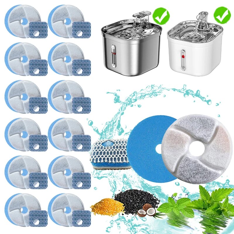 Pet Fountain Filter Replacement - 12pcs/set Replacement Filters For Cat Dog