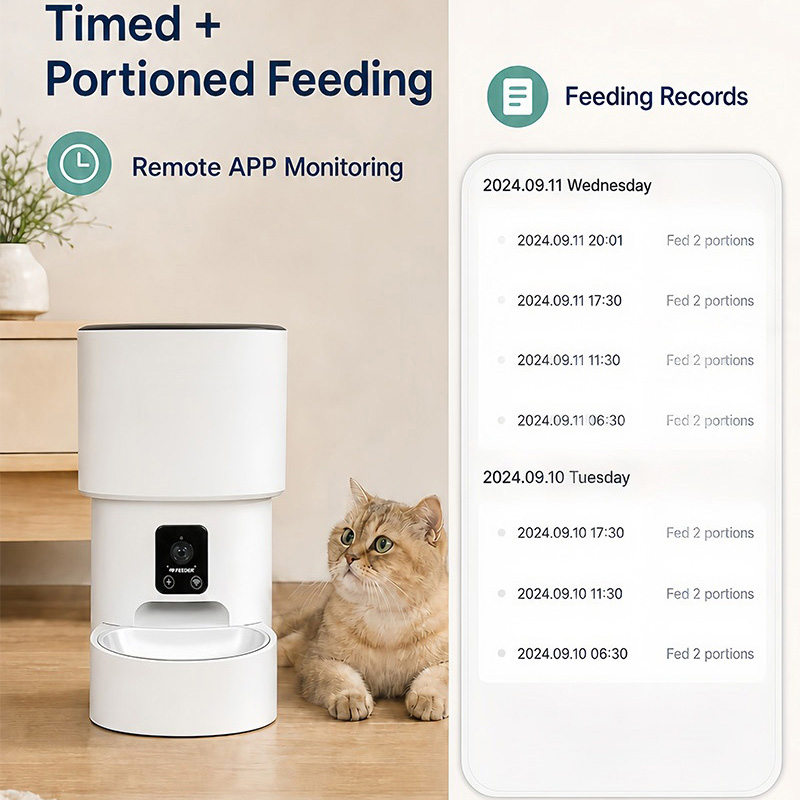 Pet Feeder App Control Portion - Smart Pet Feeder 4L WiFi Automatic