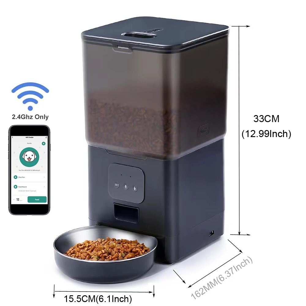 6L Smart Pet Feeder with APP C - đánh giá và giá Pet Feeder App Control Portion
