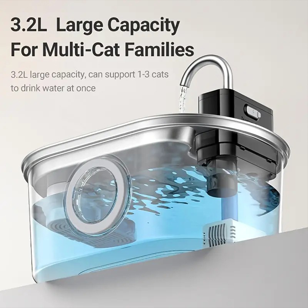 3.2L Stainless Steel Wireless  - đánh giá và giá Wireless Pet Water Fountain Battery