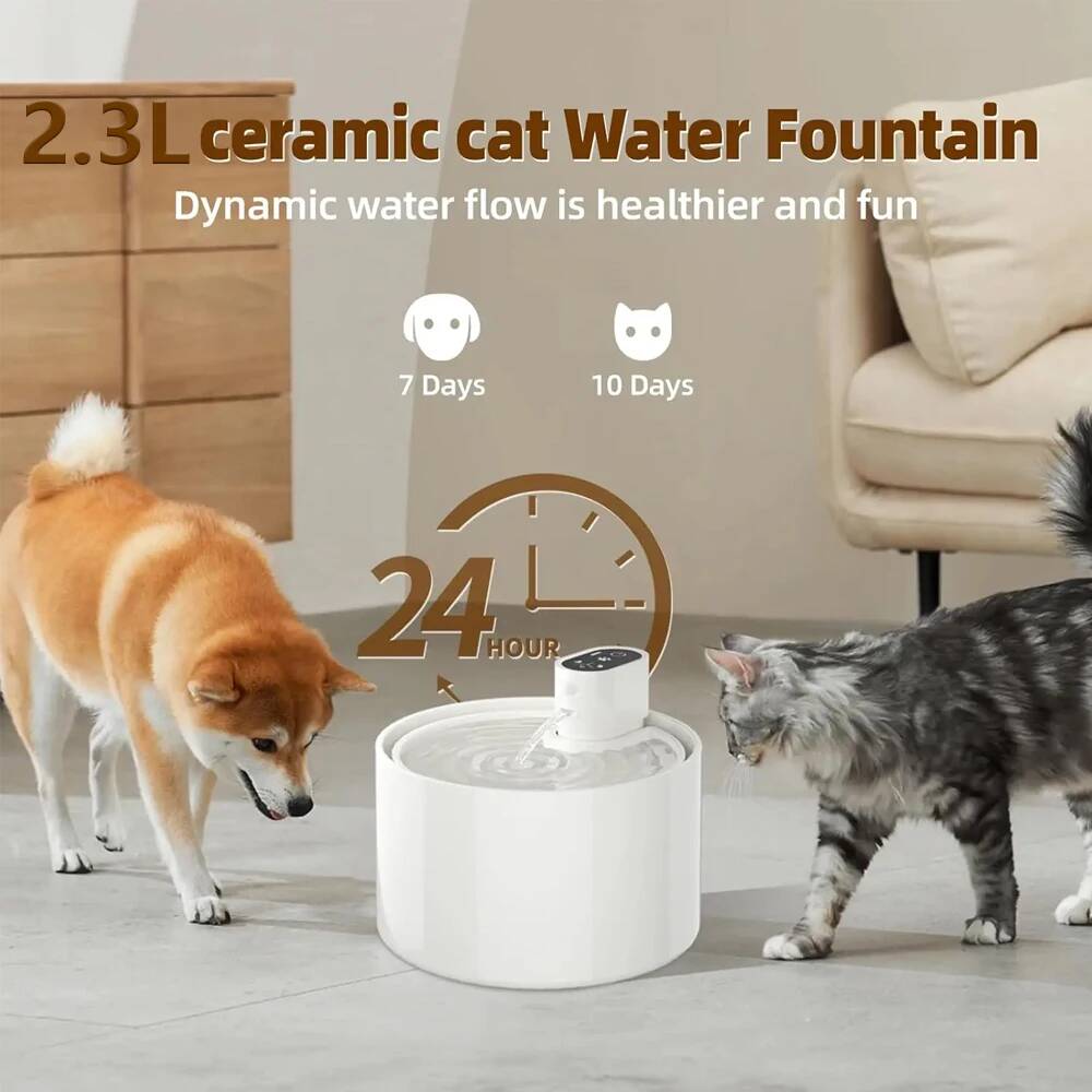 Automatic Ceramic Cat Fountain - đánh giá và giá Wireless Pet Water Fountain Battery