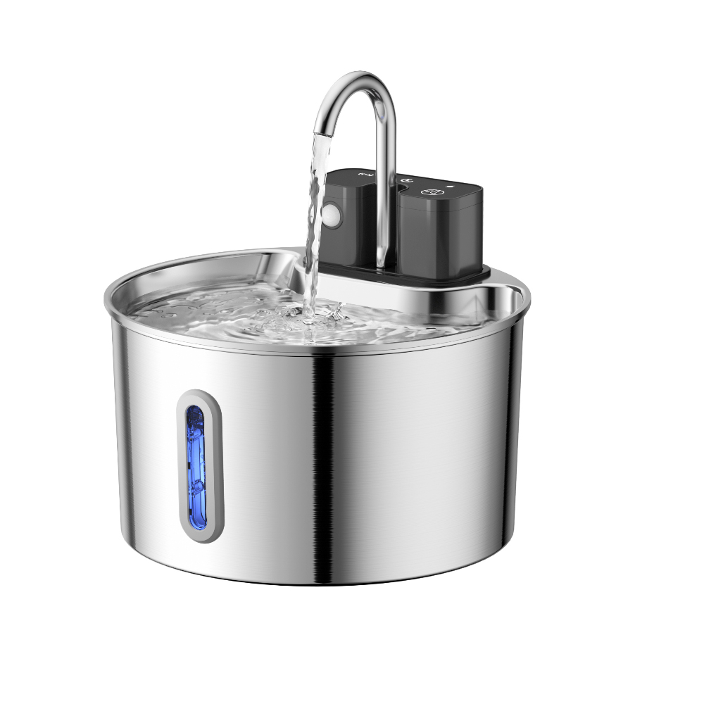 2L Stainless Steel Rechargable - đánh giá và giá Wireless Pet Water Fountain Battery