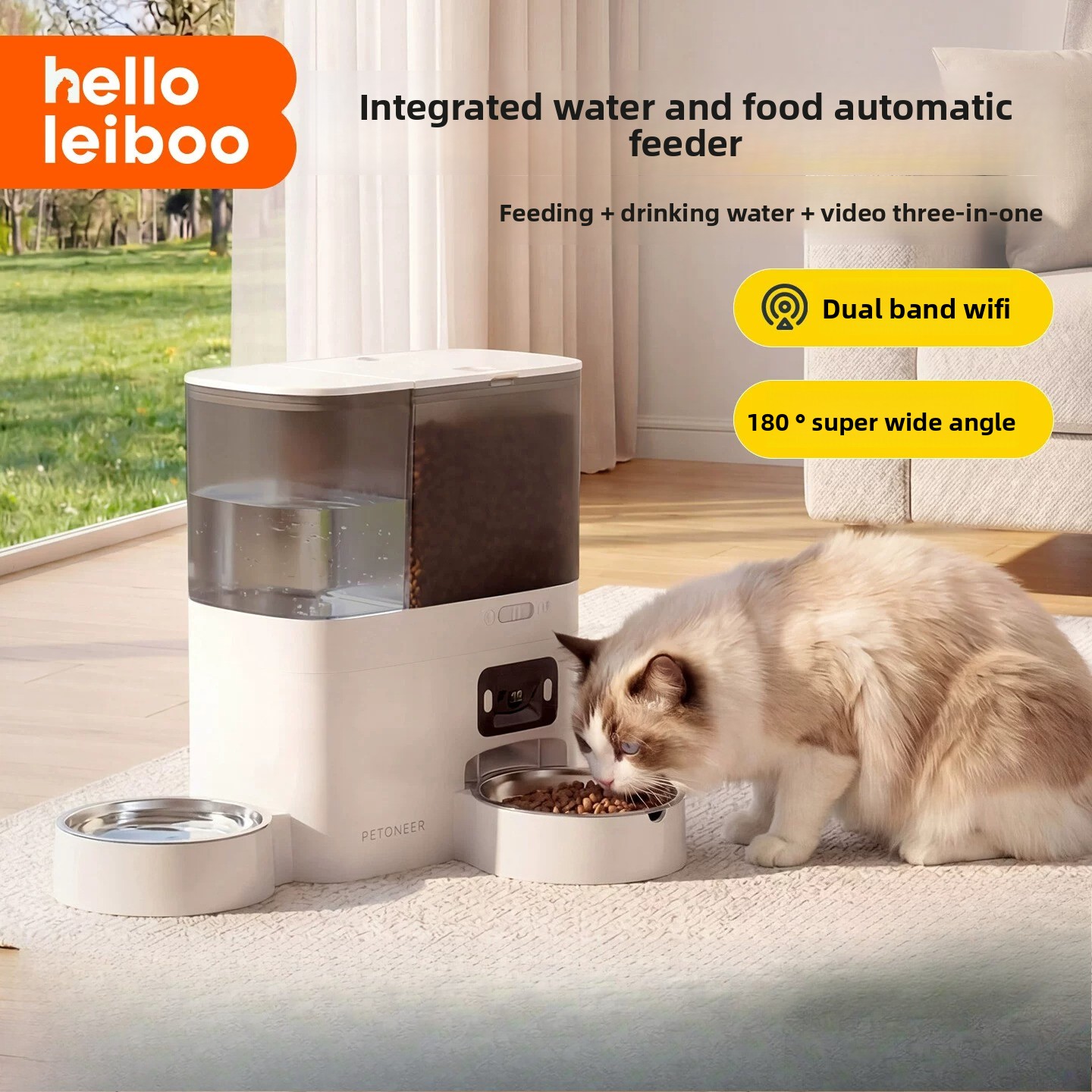 2 In 1 Smart Pet Feeder Water  - đánh giá và giá Smart Pet Water Fountain Wifi