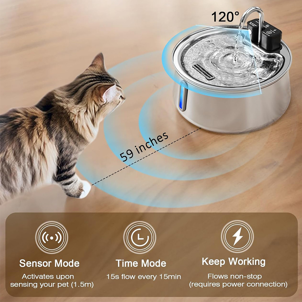 4L Wireless Recharge Stainless - đánh giá và giá Smart Pet Water Fountain Wifi