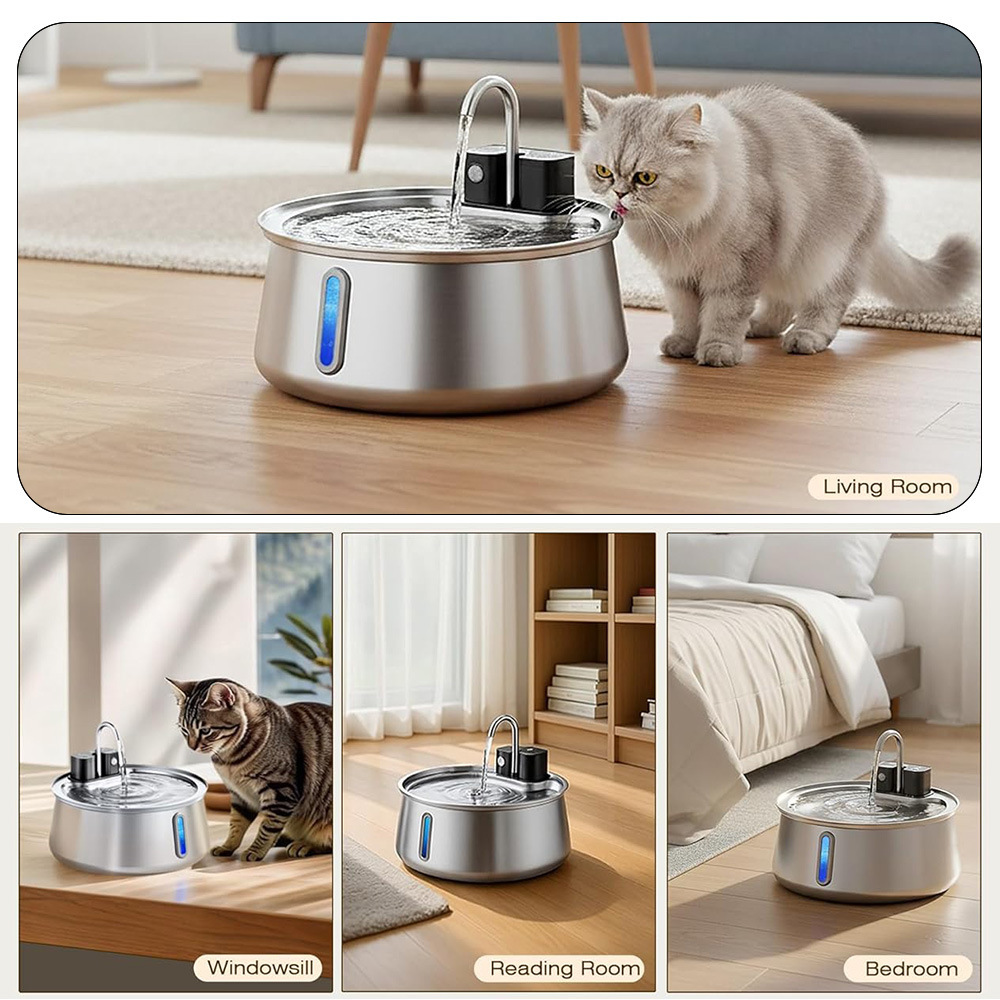 4L Wireless Recharge Stainless - đánh giá và giá Smart Pet Water Fountain Wifi