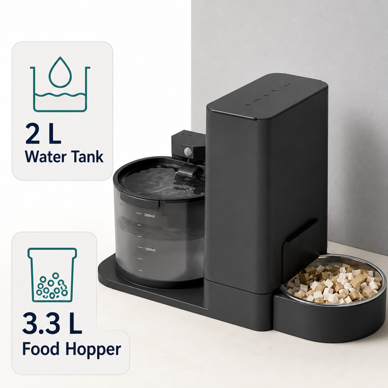 Integrated Pet Feeder 2-in-1 W - đánh giá và giá Wireless Pet Water Fountain Battery