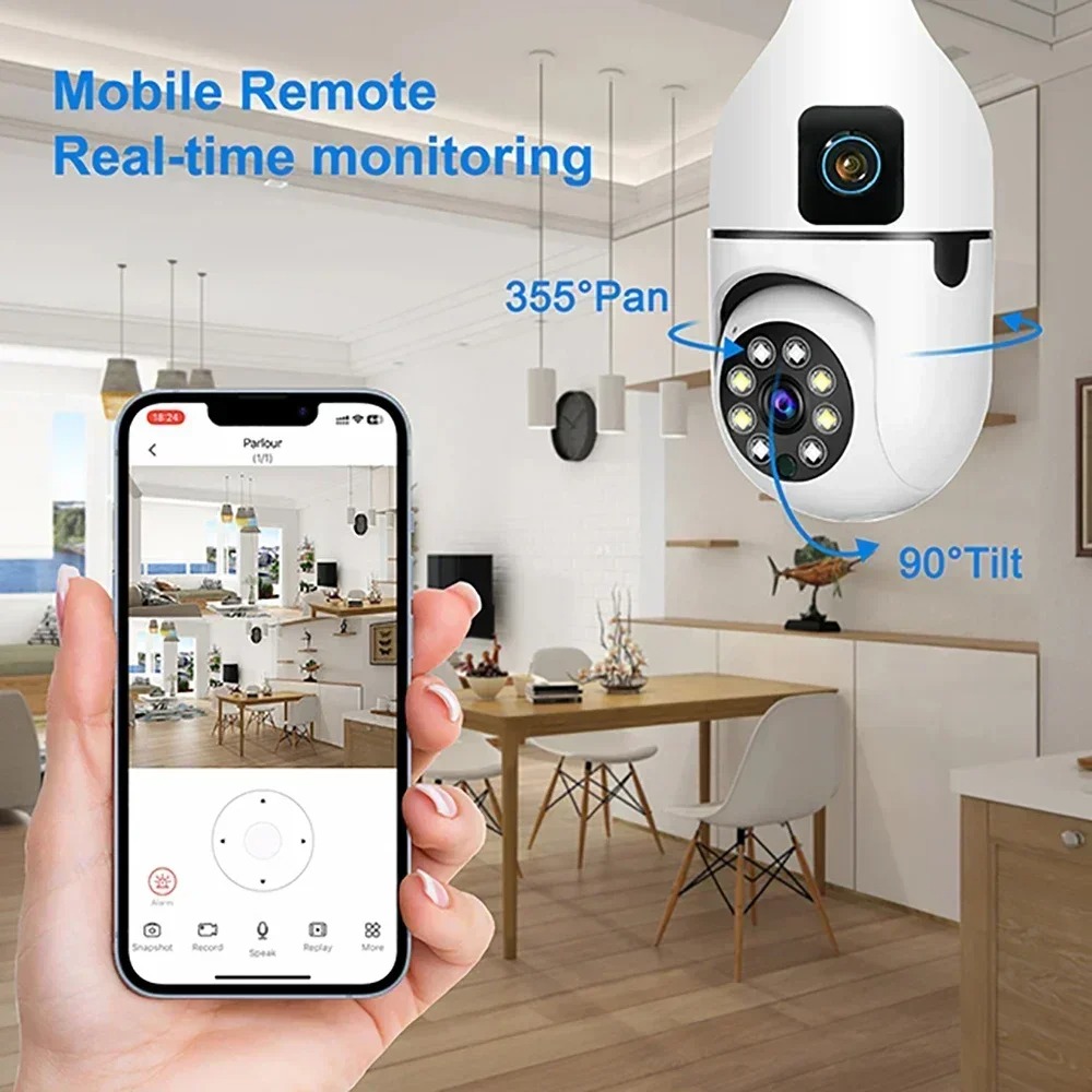 Camera IP WiFi E27, camera hìn - đánh giá và giá Smart Pet Feeder Camera Wifi