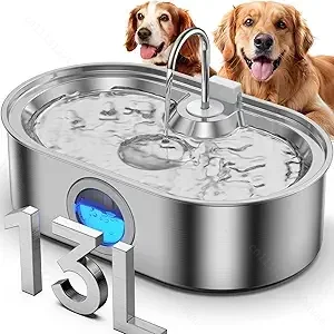 13L Stainless Steel Automatic  - đánh giá và giá Dog Water Fountain Large