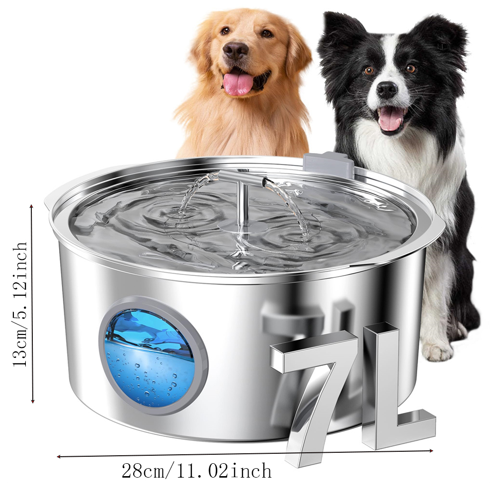 7L Large Capacity Stainless st - đánh giá và giá Dog Water Fountain Large