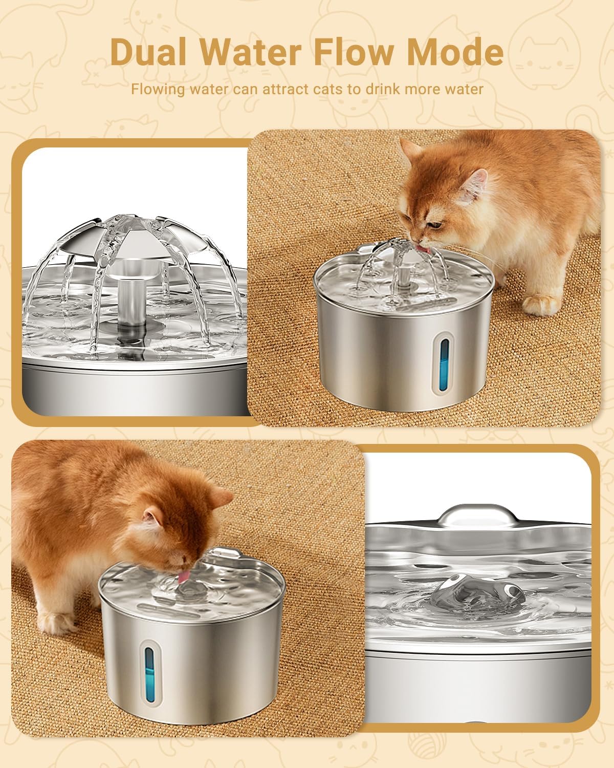 ZYFeeder 2.2L Stainless Steel  - đánh giá và giá Smart Pet Water Fountain Wifi
