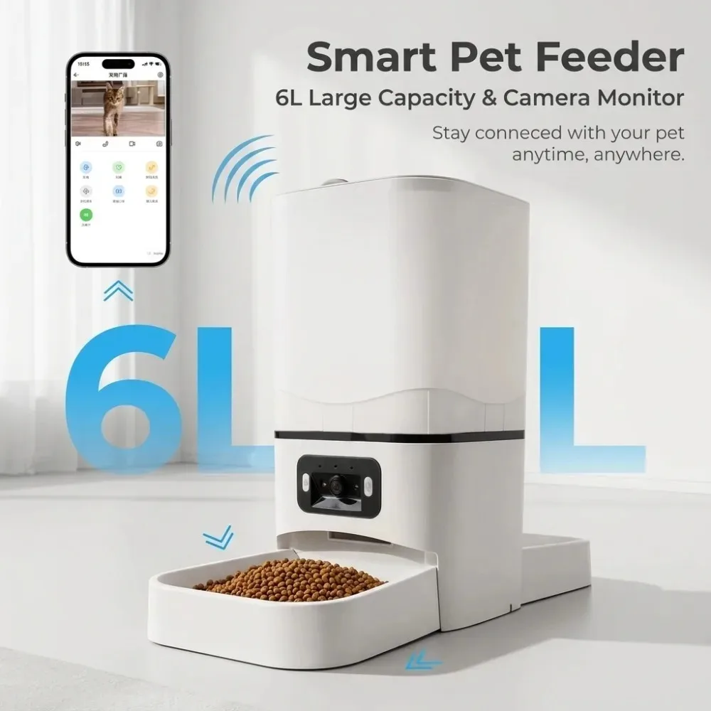 6L Smart Automatic Pet Feeder  - đánh giá và giá Automatic Cat Feeder 6L Timed