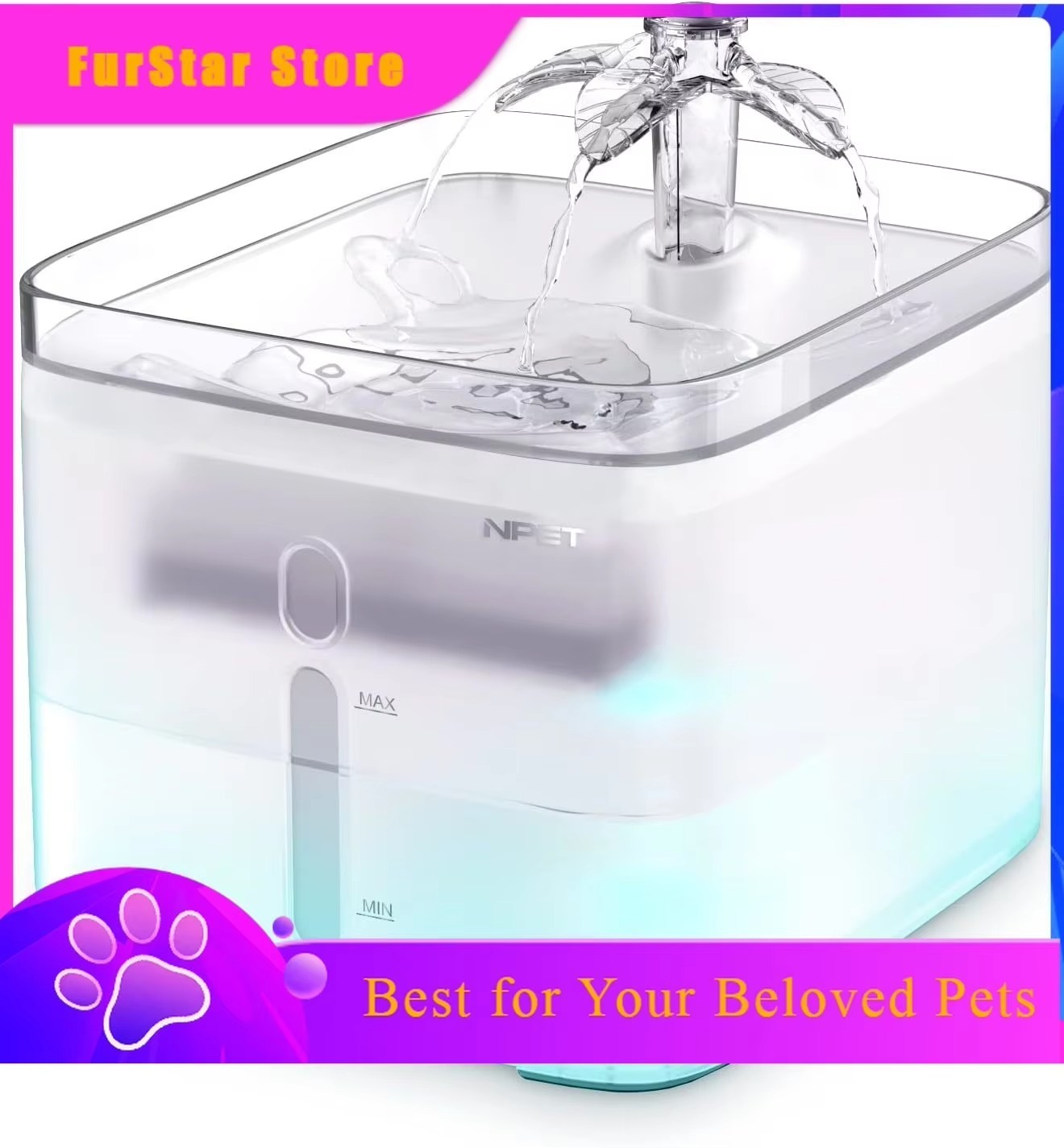 FurStarNPET Cat Water Fountain - đánh giá và giá Automatic Cat Water Dispenser 3L