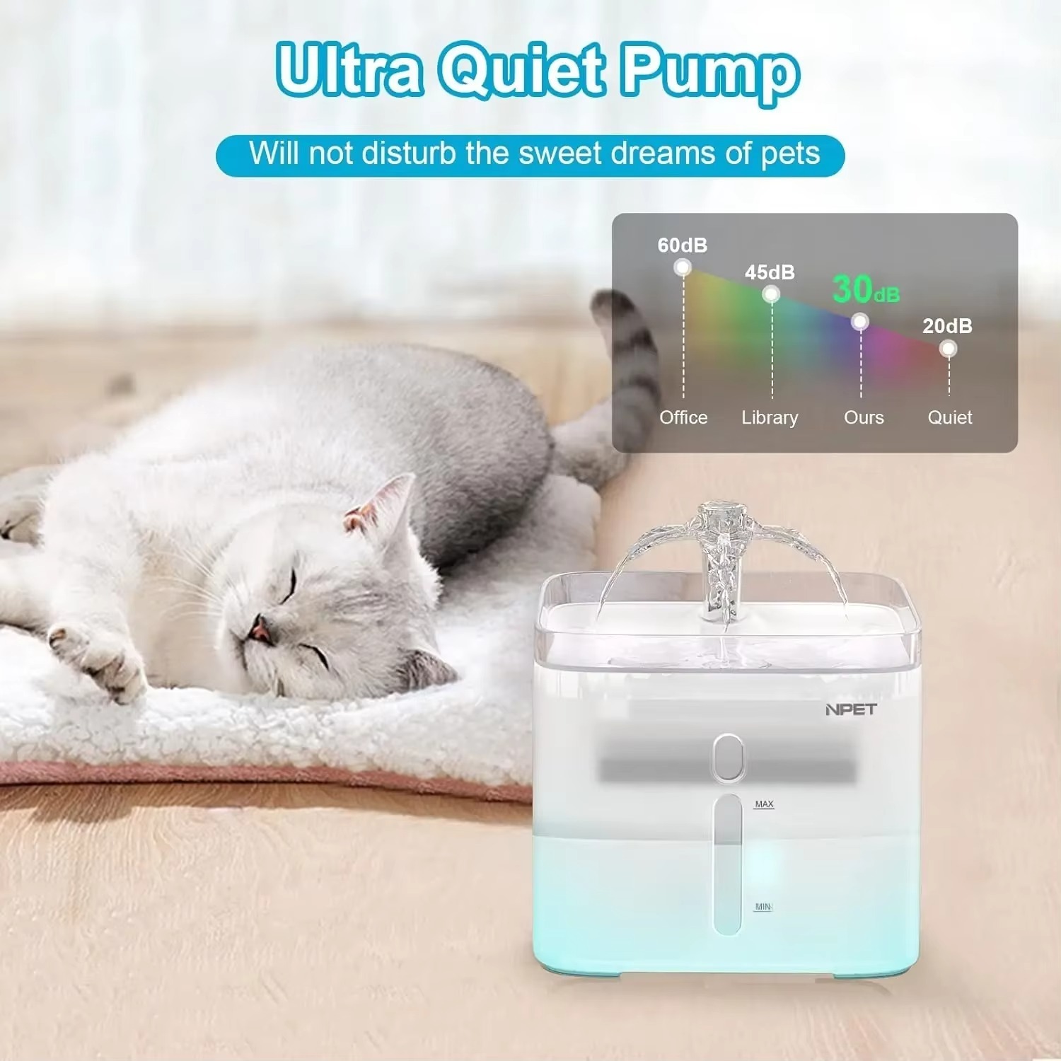 FurStarNPET Cat Water Fountain - đánh giá và giá Automatic Cat Water Dispenser 3L