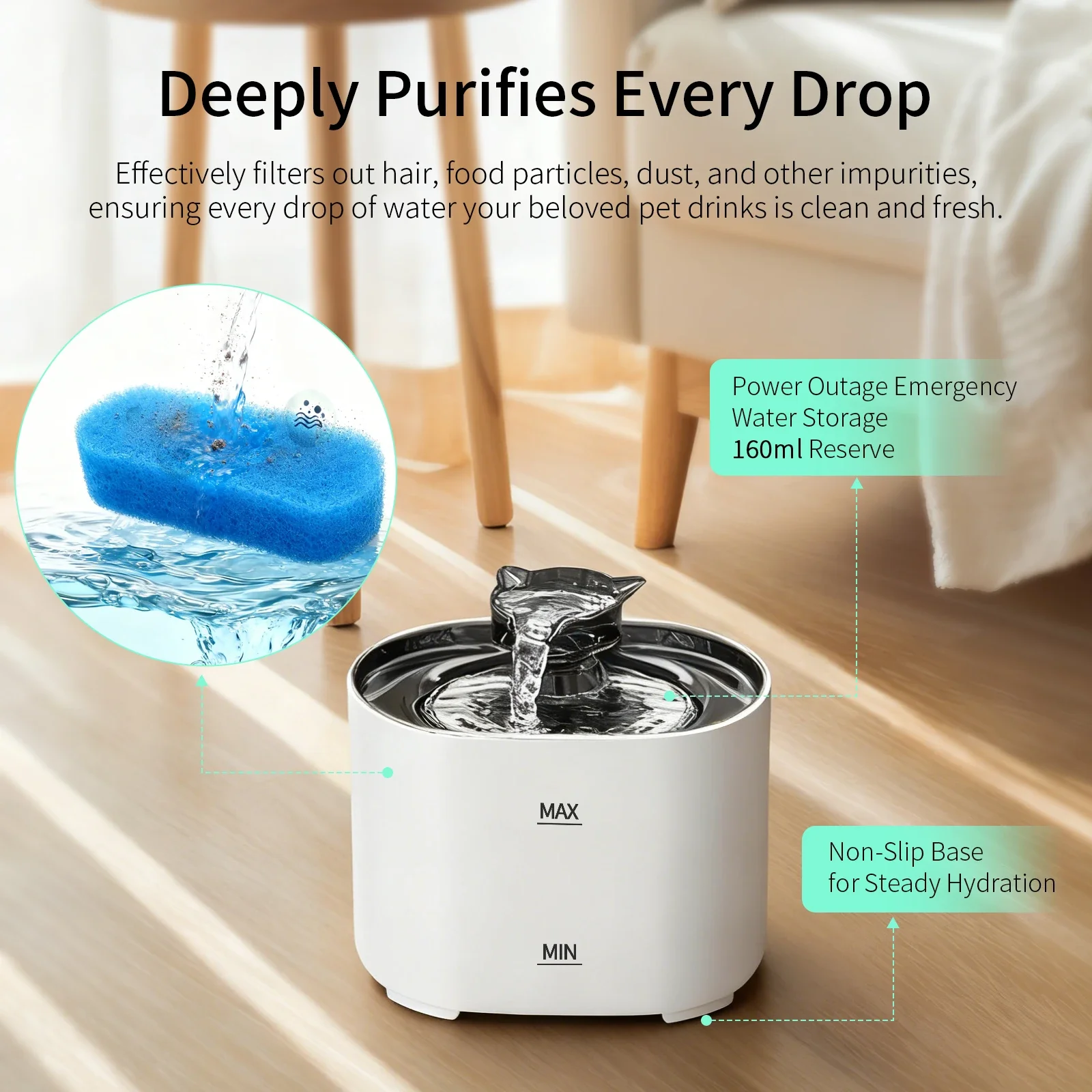 74.39 oz/2.2L, USB Electric Si - đánh giá và giá Pet Water Fountain Pump Replacement