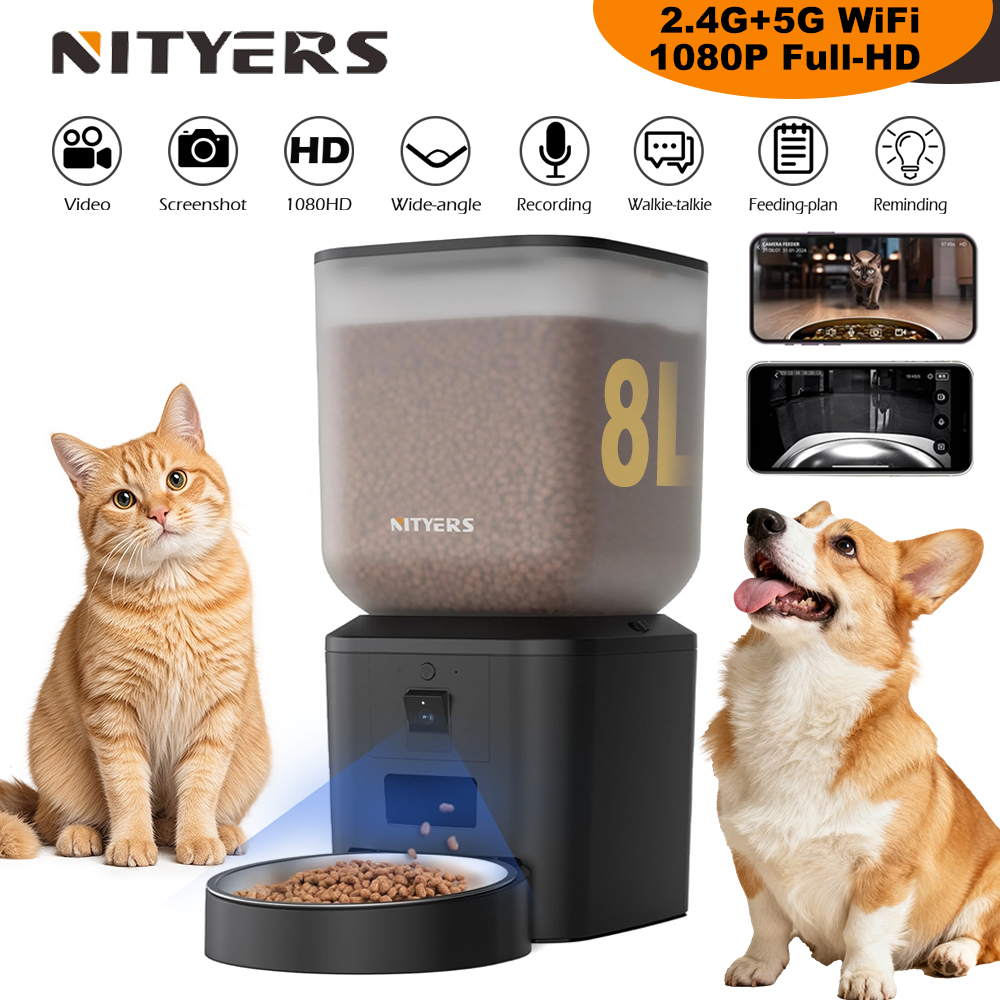 Nityers 8L Automatic Cat Feede - đánh giá và giá Smart Pet Feeder Camera Wifi