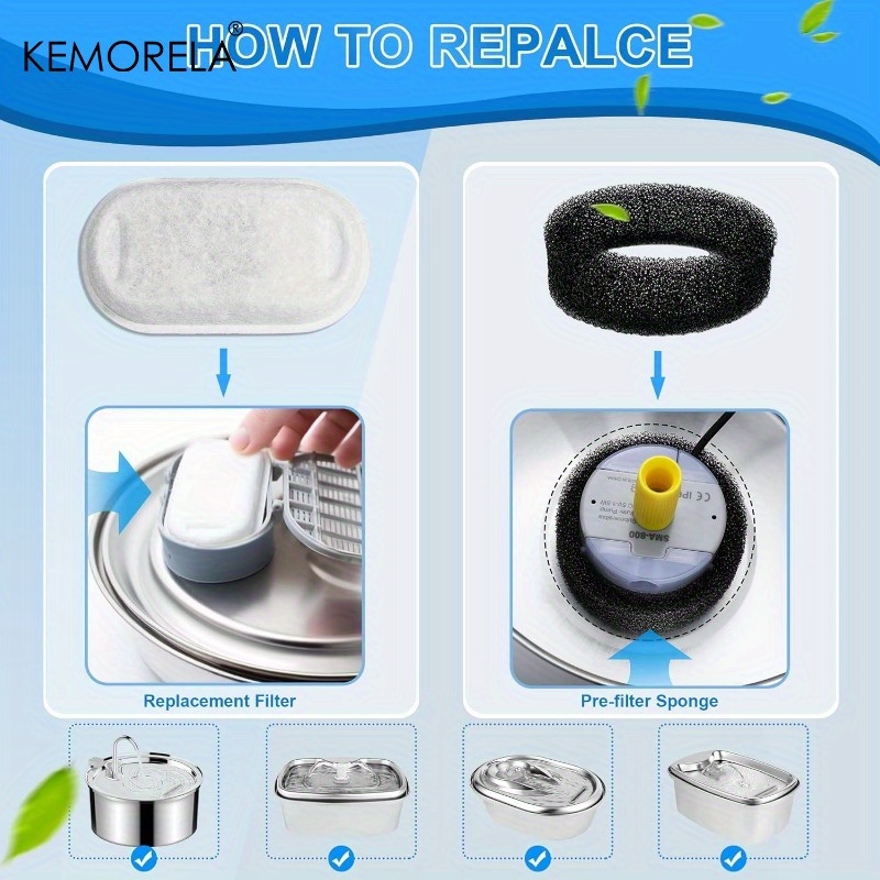 KEMORELA 20PCS Cat Water Fount - đánh giá và giá Pet Water Fountain Stainless Steel