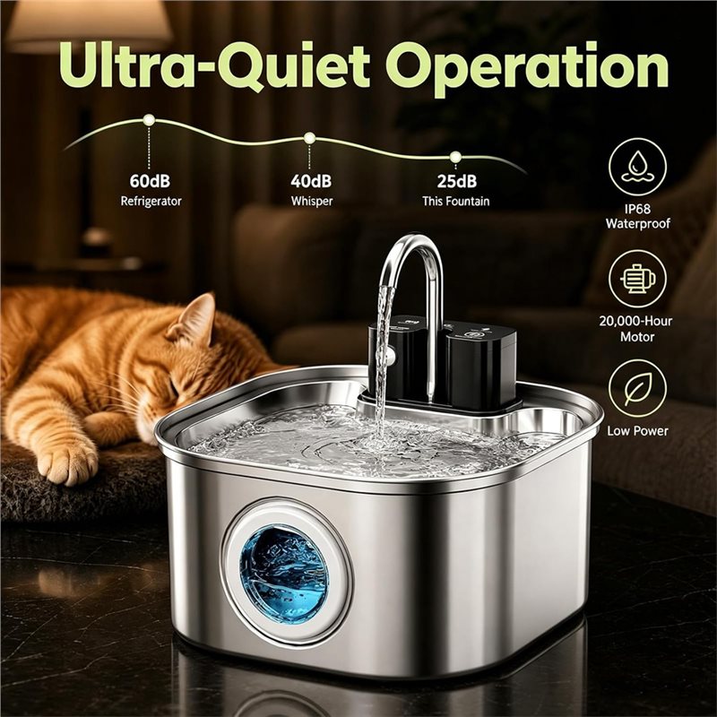 AT19-Pet Fountain Pump For 3.2 - đánh giá và giá Wireless Pet Water Fountain Battery