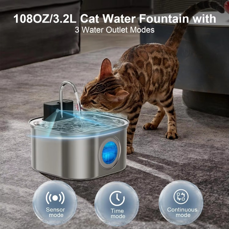 3.2L Wireless Cat Water Founta - đánh giá và giá Pet Water Fountain Stainless Steel